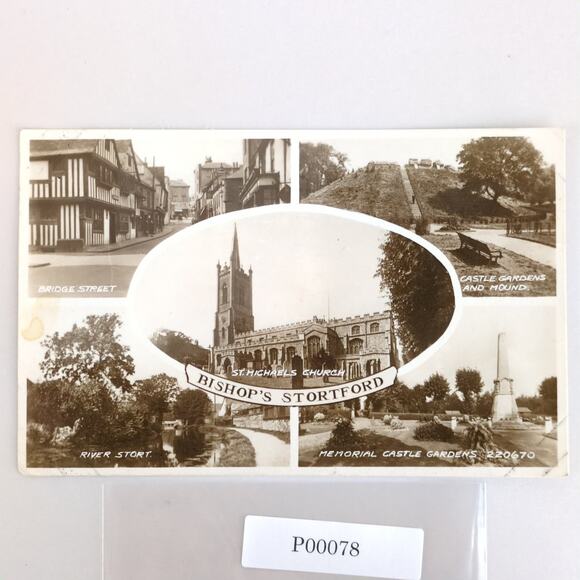 Vintage 1950 Postcard Bishop's Stortford England UK Valentine's Photo Castle - Picture 1 of 2